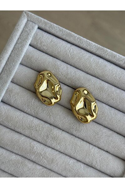 İREM YILDIZ çelik gold oval küpe
