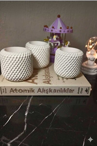 Giyimodam 1 adet minimal örgü desen vazo 7 cm