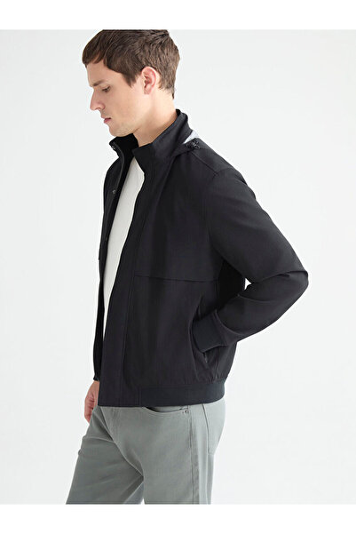 LC Waikiki Men's Black Standard Fit Hooded Coat