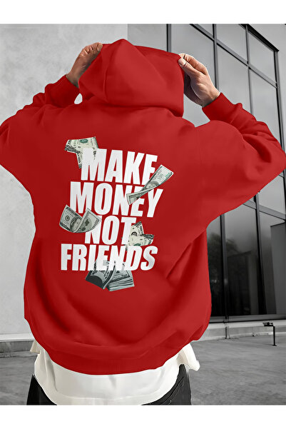 ELAN WEAR Yazi back Printed Hooded Oversized kangaroo pocket sweatshirt