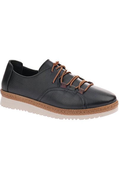 Voyager D26Ya-0132 Black Leather Comfort Women's Shoes
