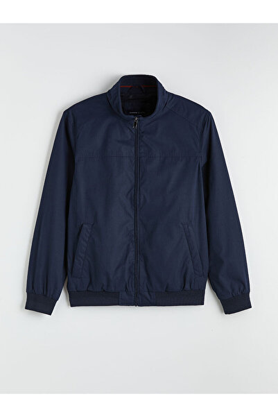 LC Waikiki Navy Blue Standard Fit Stand Collar Men's Coat