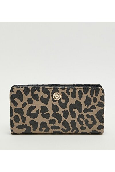 Anne Klein محفظة ثنائية الطي بنقشة جلد النمر