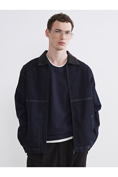 LC Waikiki Ανδρικό τζιν μπουφάν Indigo Comfortable Fit