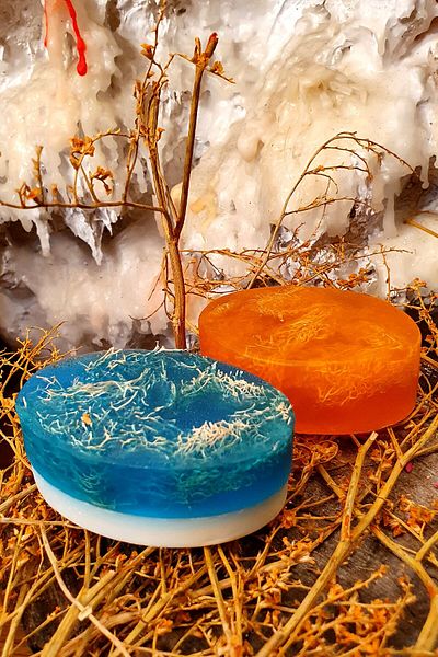 FANTASTİK SANAT ATÖLYESİ Donkey Milk Aloe Vera Soap and Halis Honey Decorative Gift Soap Set of 2 - 240 grams