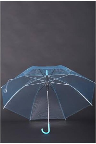 Trend Şemsiye Mavi Renk Şeffaf Şemsiye