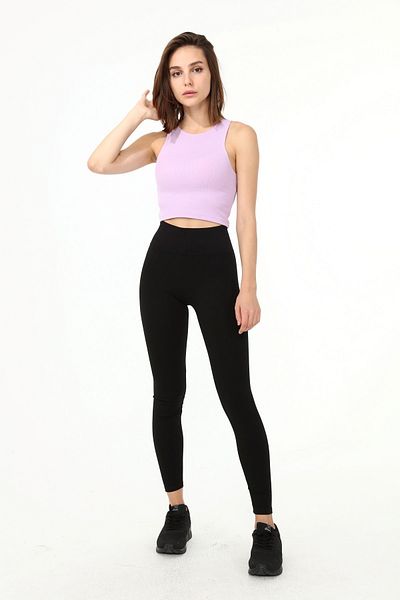 LAENT Λιλά Κοτλέ Crop Top