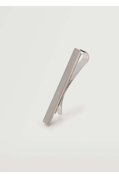 MANGO Man Men's Silver Color Metal Tie Needle
