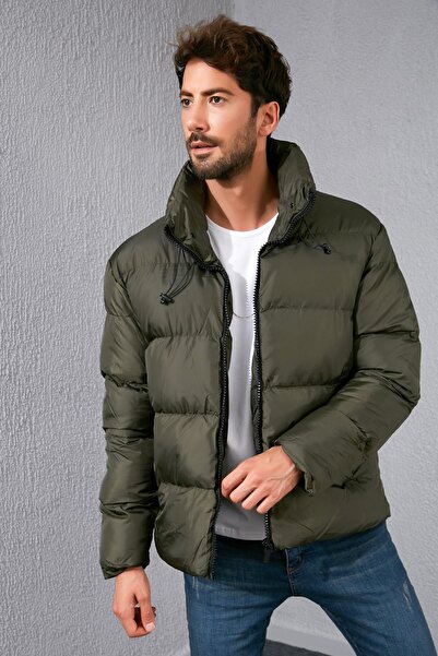 Sateen Men KHAKI INFLATABLE COAT