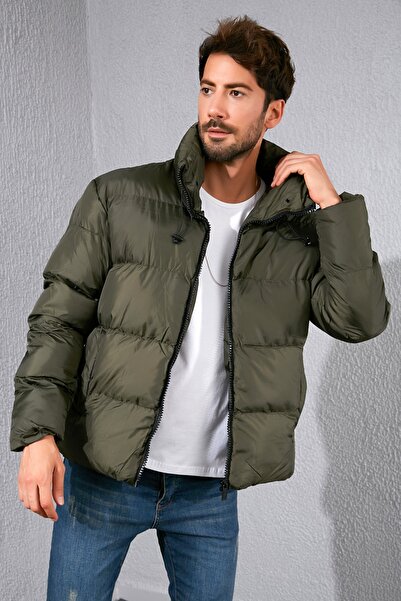 Sateen Men KHAKI INFLATABLE COAT