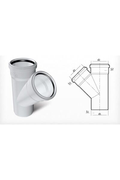 FIRAT Dublex Pvc Atık Su Borusu Pimaş Tek Çatal 100 X 50 Mm.