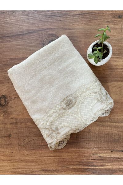 Çeyiz Bahçesi Πετσέτα Elis Cream Velvet 50&90