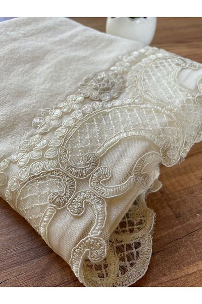 Çeyiz Bahçesi Πετσέτα Elis Cream Velvet 50&90