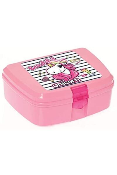 Herevin Kız Çocuk Pembe Unicorn Baskılı Beslenme Kutusu