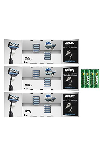 Gillette Mach 3 Yedek Tıraş Bıçağı 8'li (3 AL 2 ÖDE) 4lü Kalem Pil