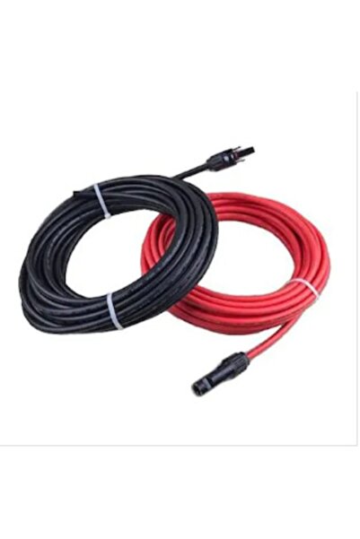 URETECH Mc4 Konnektörlü 4mm Solar Kablo Toplam 30 Metre 15 Metre Kırmızı 15 M...