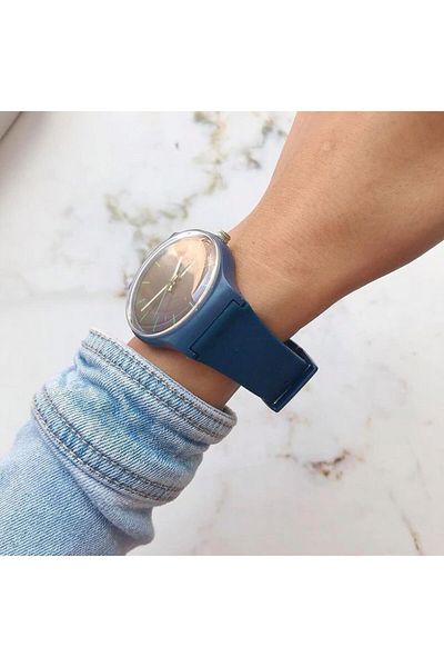 Ricardo Unisex Wrist Watch with Silicone Cord Calendar - Navy Blue