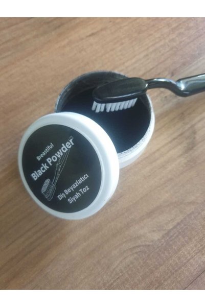Breastiful Black Powder Teeth Whitening Powder with Free Brush