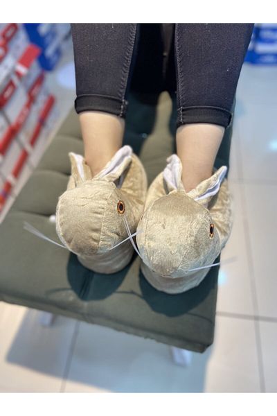 Akınal Bella Pantofi de acasă pentru femei Rabbit crem