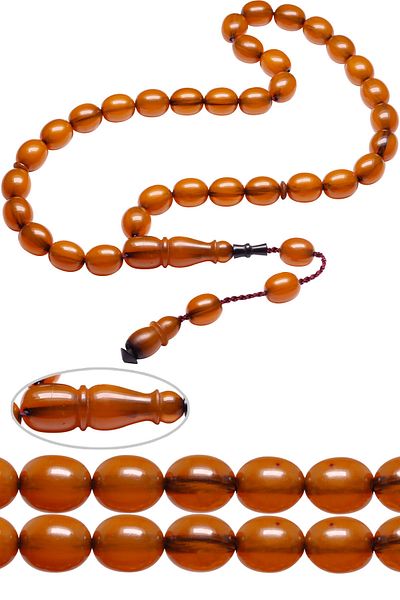 Tesbih Atölyesi Orange Color Certified Ottoman Similar Stick Rosary