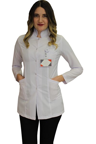 safaforma سترة نسائية ذات ياقة القاضي، مريلة طبيب طويلة الأكمام