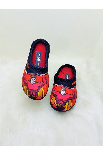 GEZER Winter Boys' Slippers with Superhero Pattern