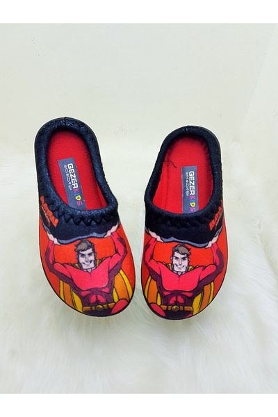 GEZER Winter Boys' Slippers with Superhero Pattern