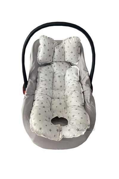 Jaju Baby Gray Star Car Seat Cushion - Stroller Cushion