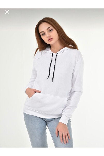 TA COLLECTİON Hanorac alb pentru damă cu glugă