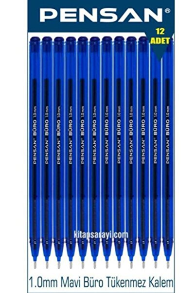 Pensan Büro 1.0 mm Mavi Tükenmez Kalem 12 Adet
