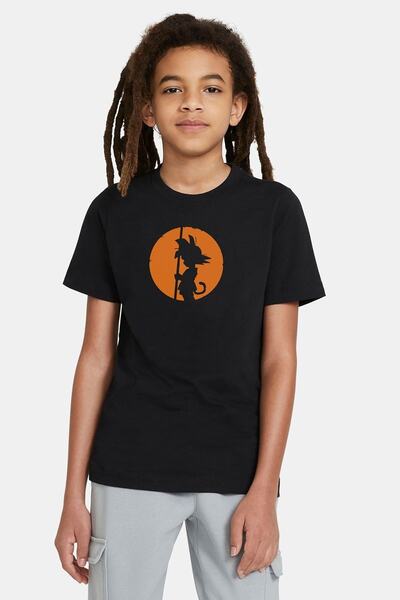 QIVI Unisex dečja majica Crni Dragon Ball Štampano