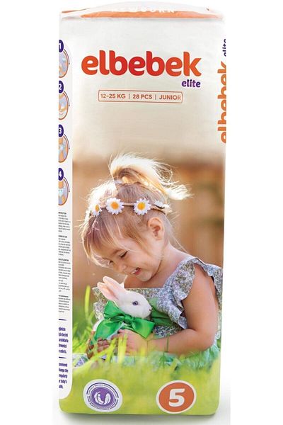 ELBEBEK ELİTE Size 5 Junior Baby Diapers - 28 Pieces