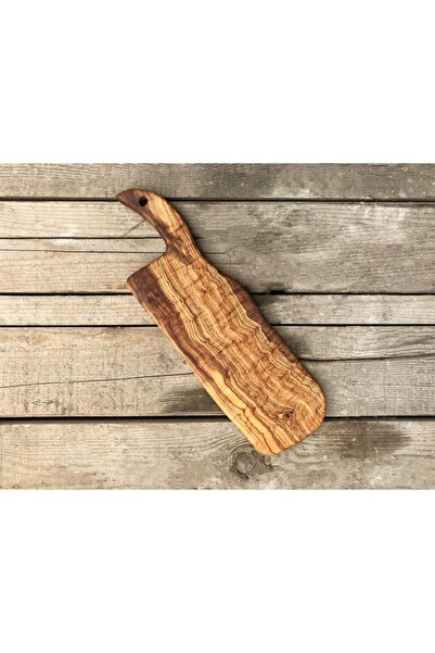 Zethome لوح الجبن ذو الخط الخشبي من خشب الزيتون بمقبض