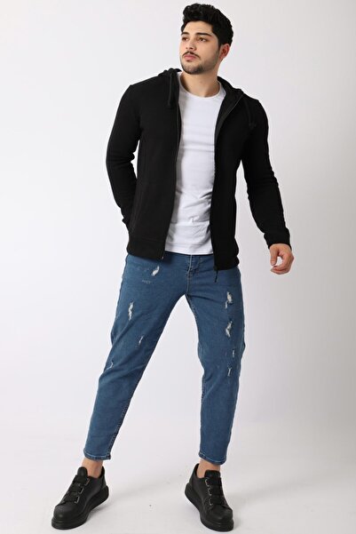 Stilkombin Style Combination Knitted Hooded Zippered Cardigan Spr 1148