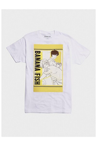 GALASHOP تيشيرت للجنسين باللون الأبيض من Banana Fish Ash Eiji Yellow Box Boyf...