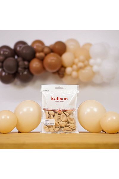 Kalisan 5 Inch Small Size Pastel Balloon Milk Coffee 100 Pieces