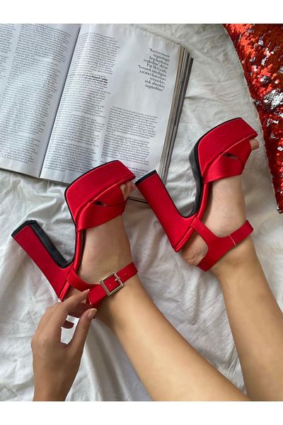 Huzur Ayakkabı Women's Red Evening Dress Shoes