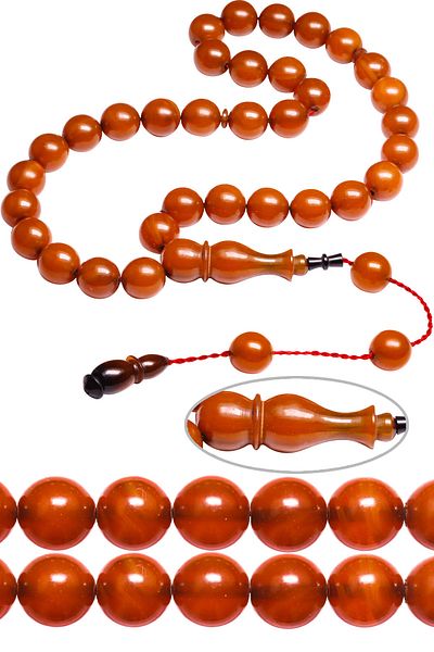 Tesbih Atölyesi Ottoman Color Apricot - Certified System Similar Amber Prayer Beads