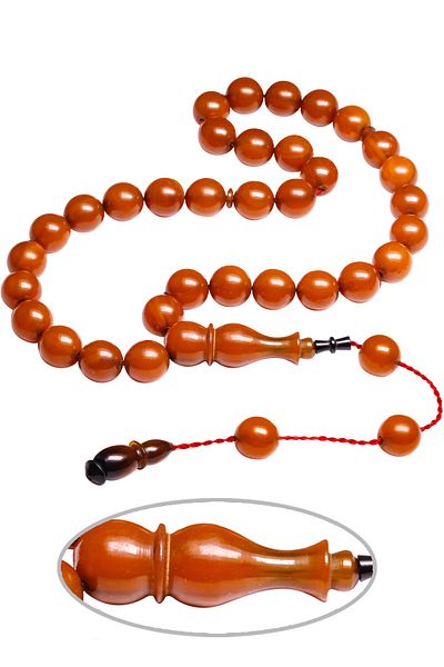 Tesbih Atölyesi Ottoman Color Apricot - Certified System Similar Amber Prayer Beads