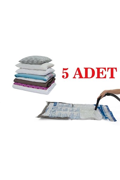 Olgun Home Vakumlu Poşet 5 Adet Xlarge, Vakumlu Hurç, Vacuum Bag,55x90 Hurç