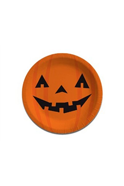 Cadılar Bayramı Halloween Balkabağı Tabak Turuncu 8'li