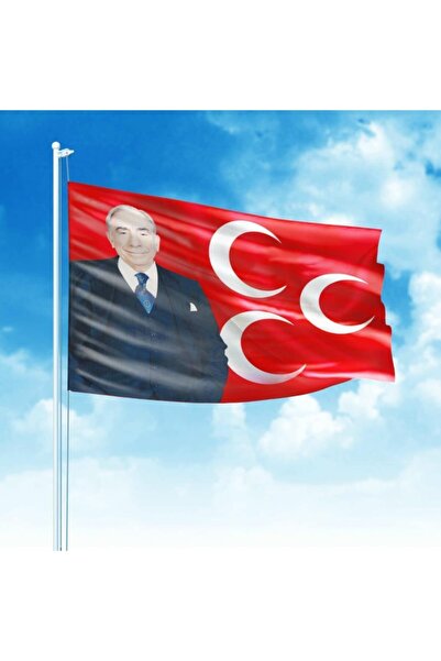 Asilmeydan Alparslan Türkeş Ve 3 Hilal Kırmızı Sancak Bayrak Mhp (100x150)cm