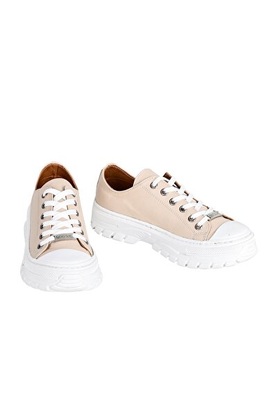 NOOSY Genuine Leather Beige Women's Sneakers