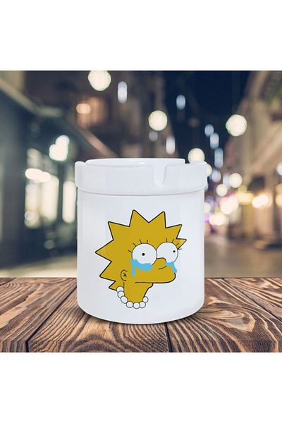 Asilmeydan Σαμπσόνς Τασάκι Crying Lisa Printed Ash Tray Kl-184