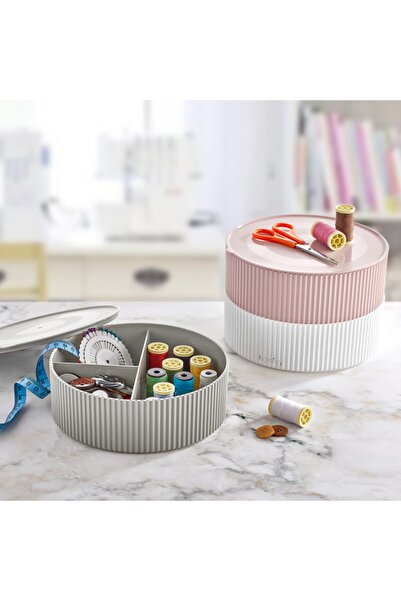 HOMİNG Çok Amaçlı 3'lü Kapaklı Makyaj Takı Kutusu Organizer Seti Org-2005