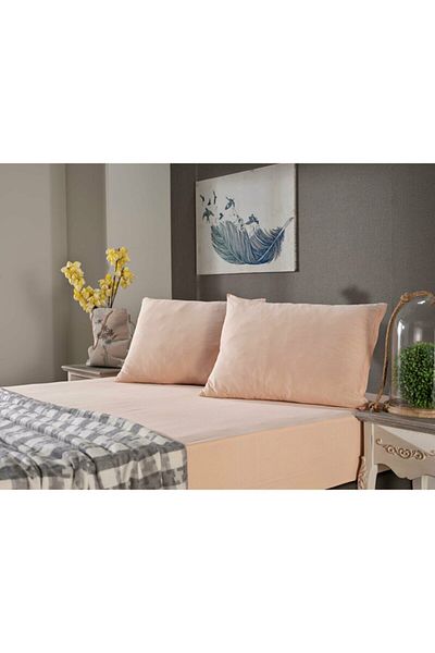 Doqu Home Double King Size Combed Cotton Sheet Salmon