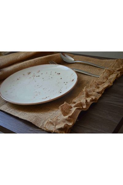 Linahomevtekstil Пътека от юта и ракита с волани