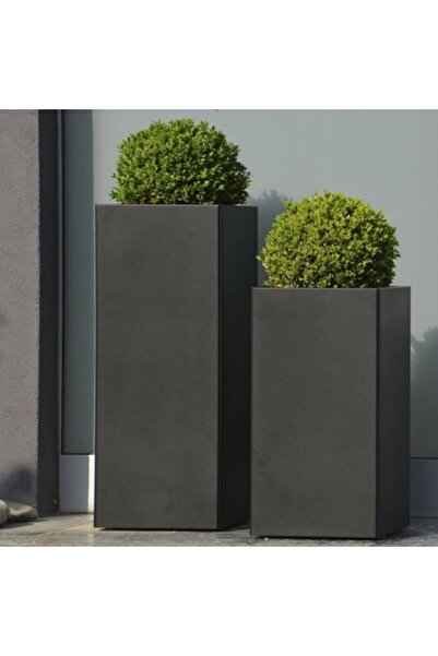 SAKSI ADASI Dikdörtgen Ikili Set Fiber Saksı