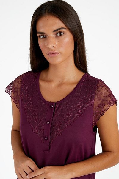 AYYILDIZ 4006 Plum Nightgown