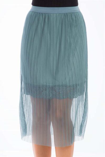 fasardi Dantel Detaylı Tül Etek